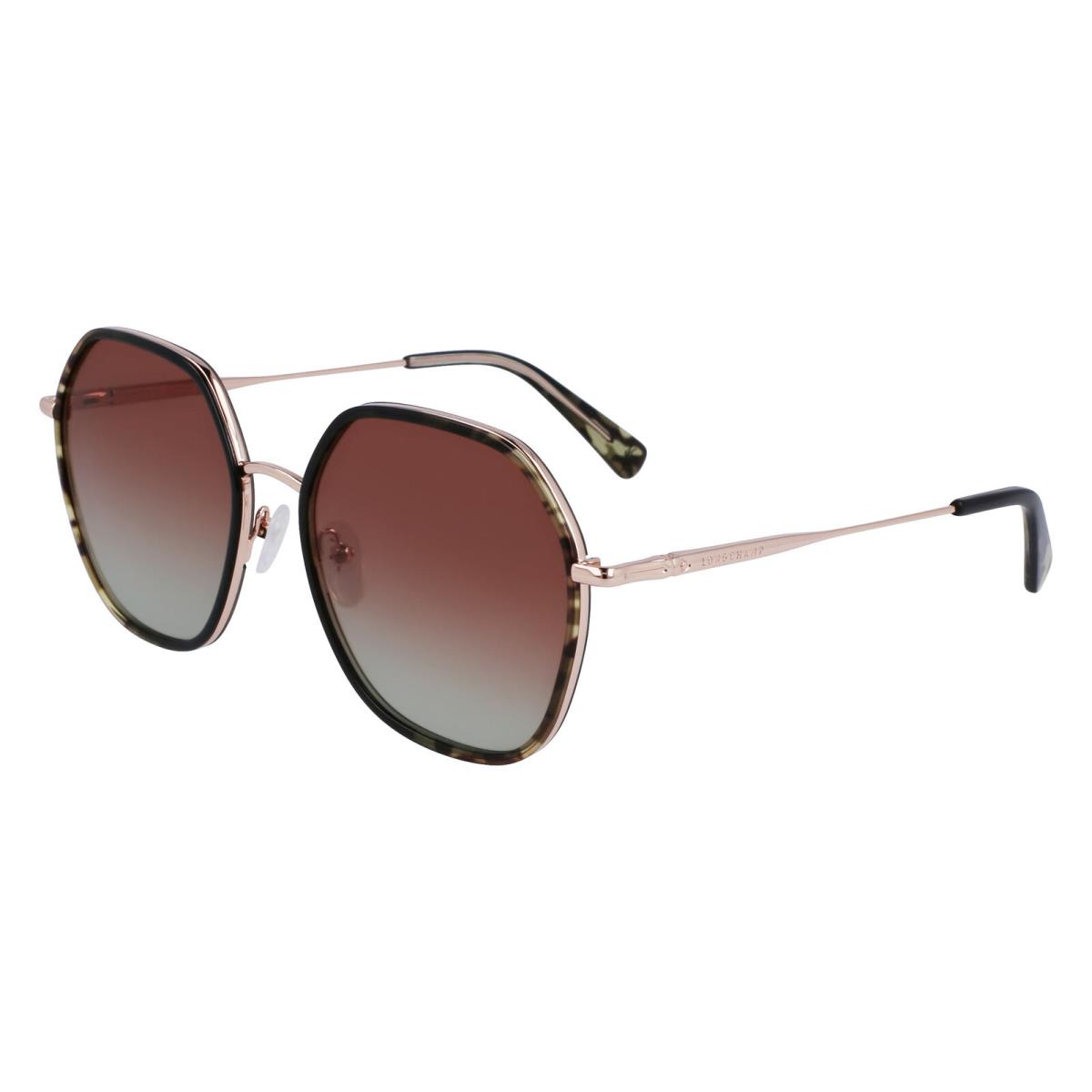 Longchamp LO163S Rose Gold Green Camou 749 Sunglasses