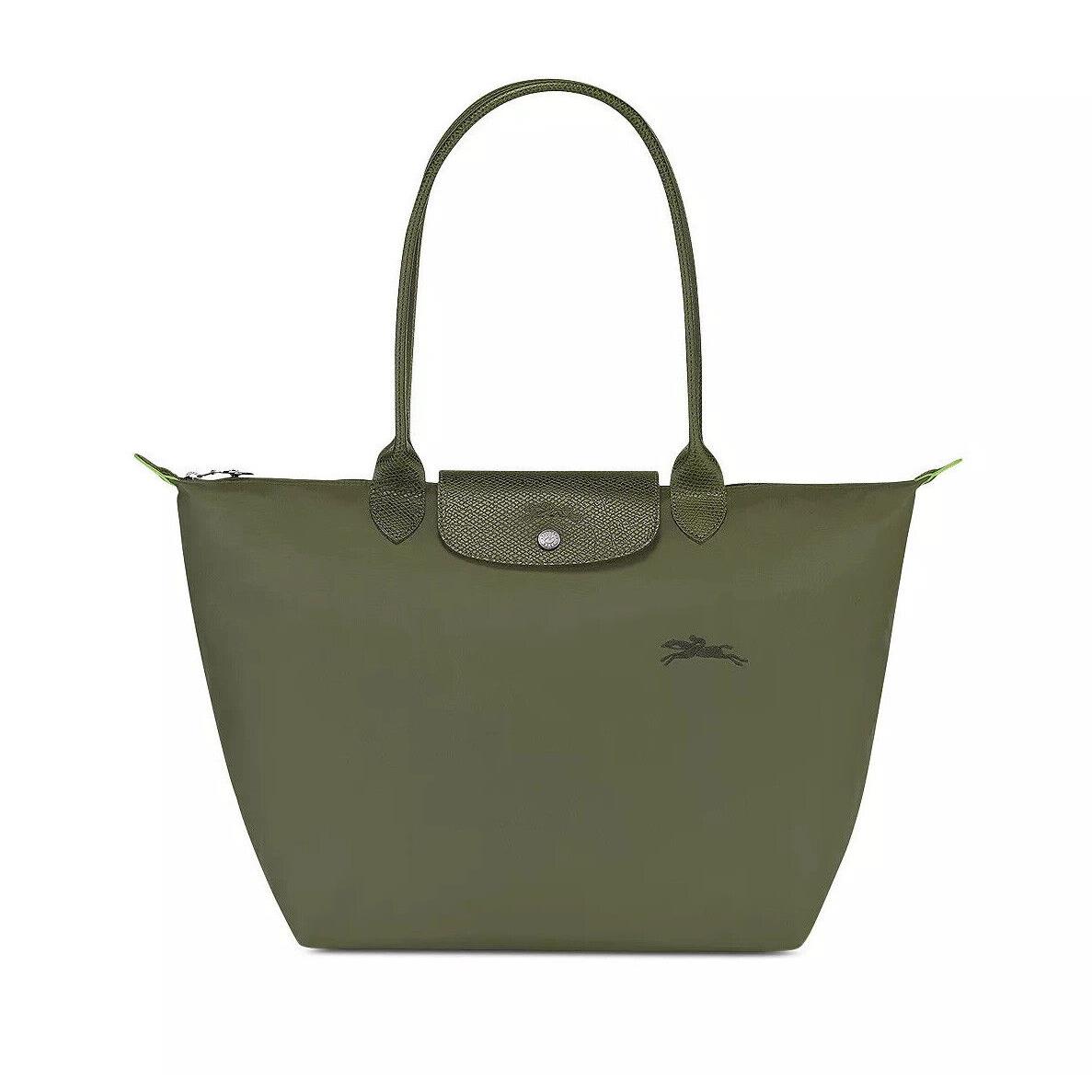 Longchamp Le Pliage Club Green Large Nylon Tote 1899 Multi Colors Forest - Recycled Nylon (Green Line)