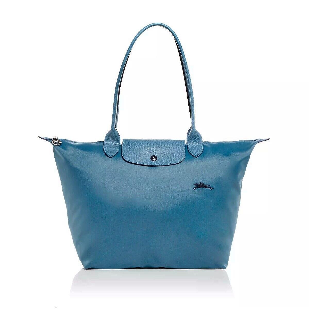 Longchamp Le Pliage Club Green Large Nylon Tote 1899 Multi Colors Thunderstorm Blue