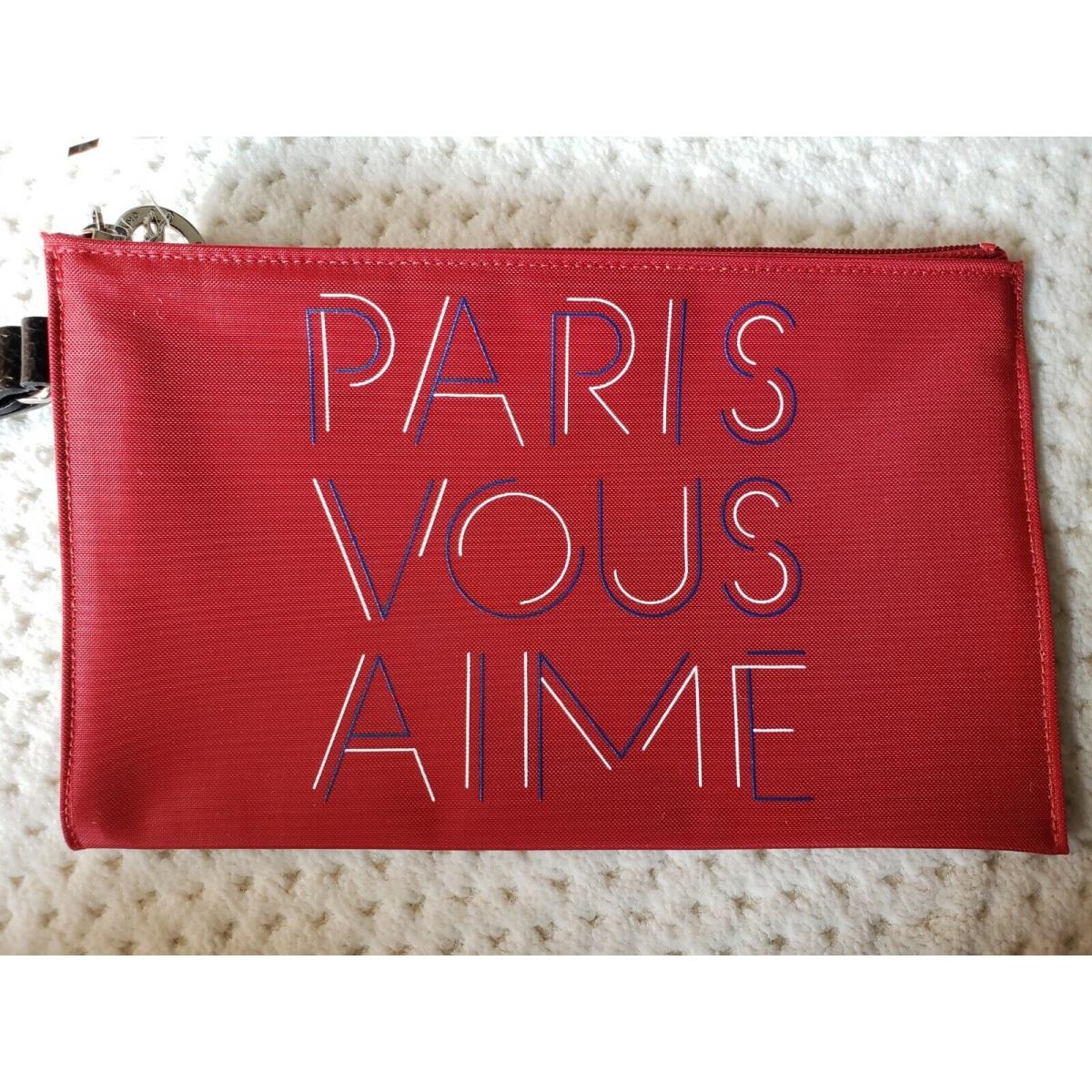 Longchamp x Paris Aeroport Orly Cdg Paris Vous Aime Wristlet Red or Navy