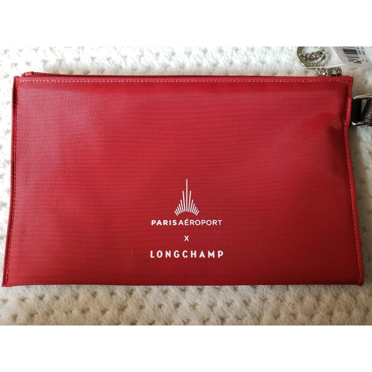 Longchamp x Paris Aeroport Orly Cdg Paris Vous Aime Wristlet Red or Navy