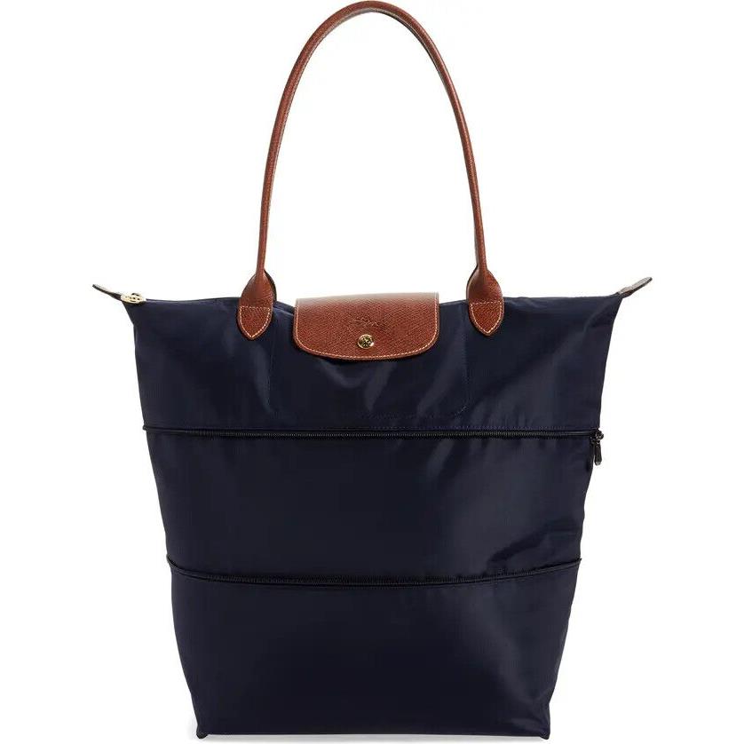 Longchamp Le Pliage Expandable Large Shoulder Tote Many Colors Made n France Marine - navy blue