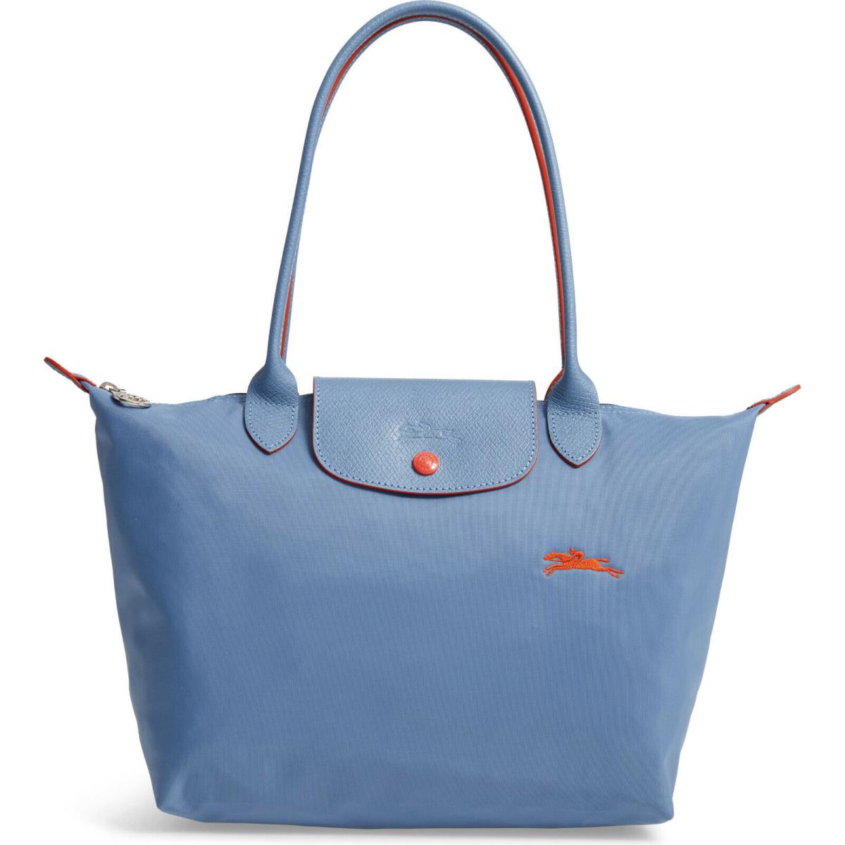 Longchamp Le Pliage Club Medium Small Nylon Shoulder Tote 2605 Many Colors Blue Mist