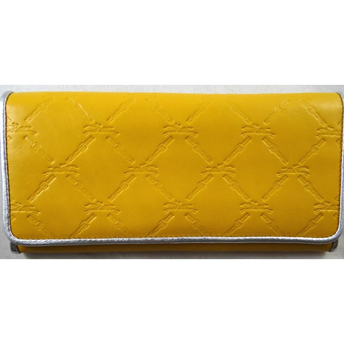 Longchamp LM Cuir Deluxe Jockey Embossed Leather Flap Envelope Wallet