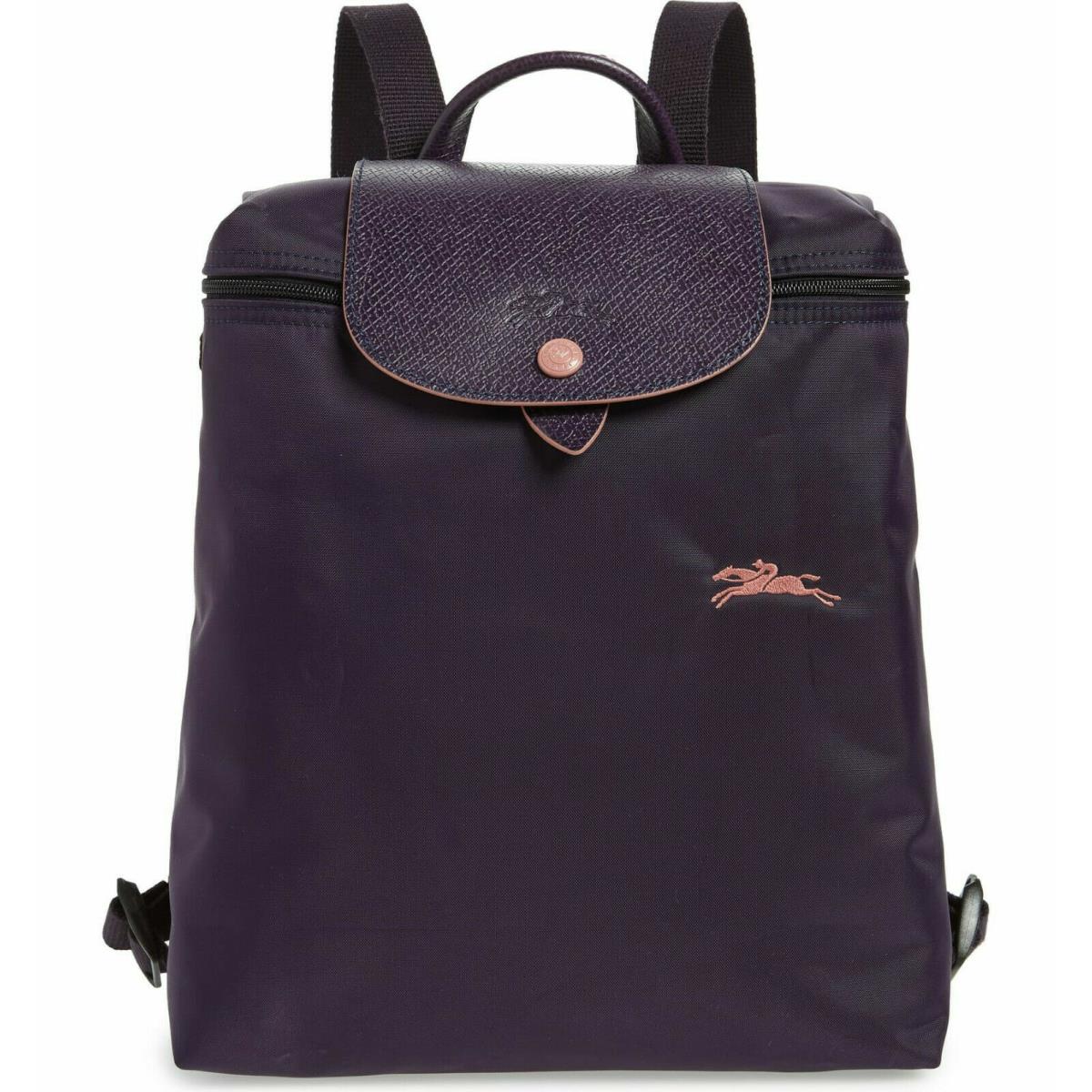 Longchamp Le Pliage Club Travel Backpack Yellow Pink Blue Purple Many Colors Bilberry purple