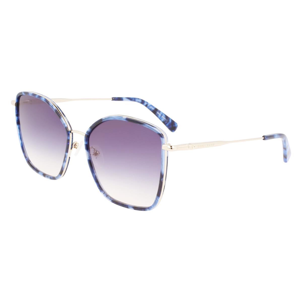 Longchamp LO685S Gold Textured Blue 745 Sunglasses - Frame: gold-textured-blue