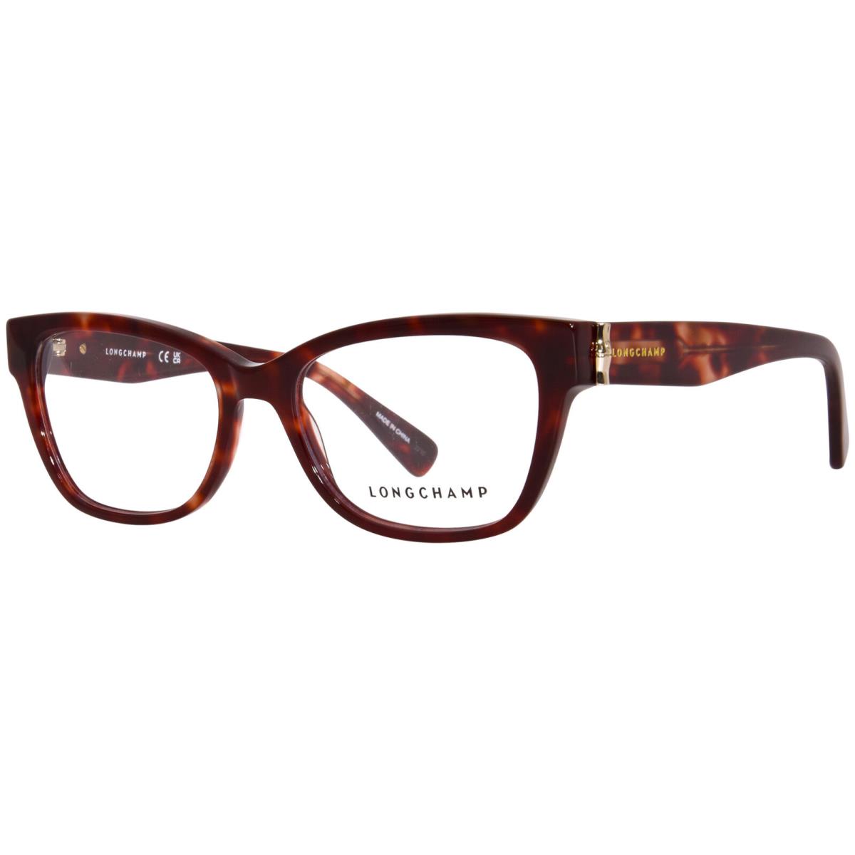 Longchamp LO2713 640 Eyeglasses Women`s Red Havana Full Rim Square Shape 54mm