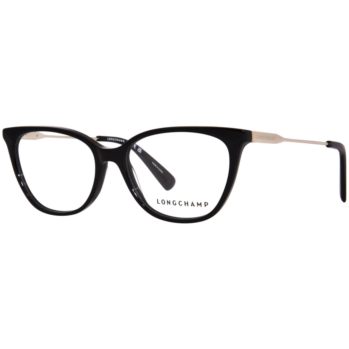 Longchamp LO2719 001 Eyeglasses Women`s Black/gold Full Rim Square Shape 53mm