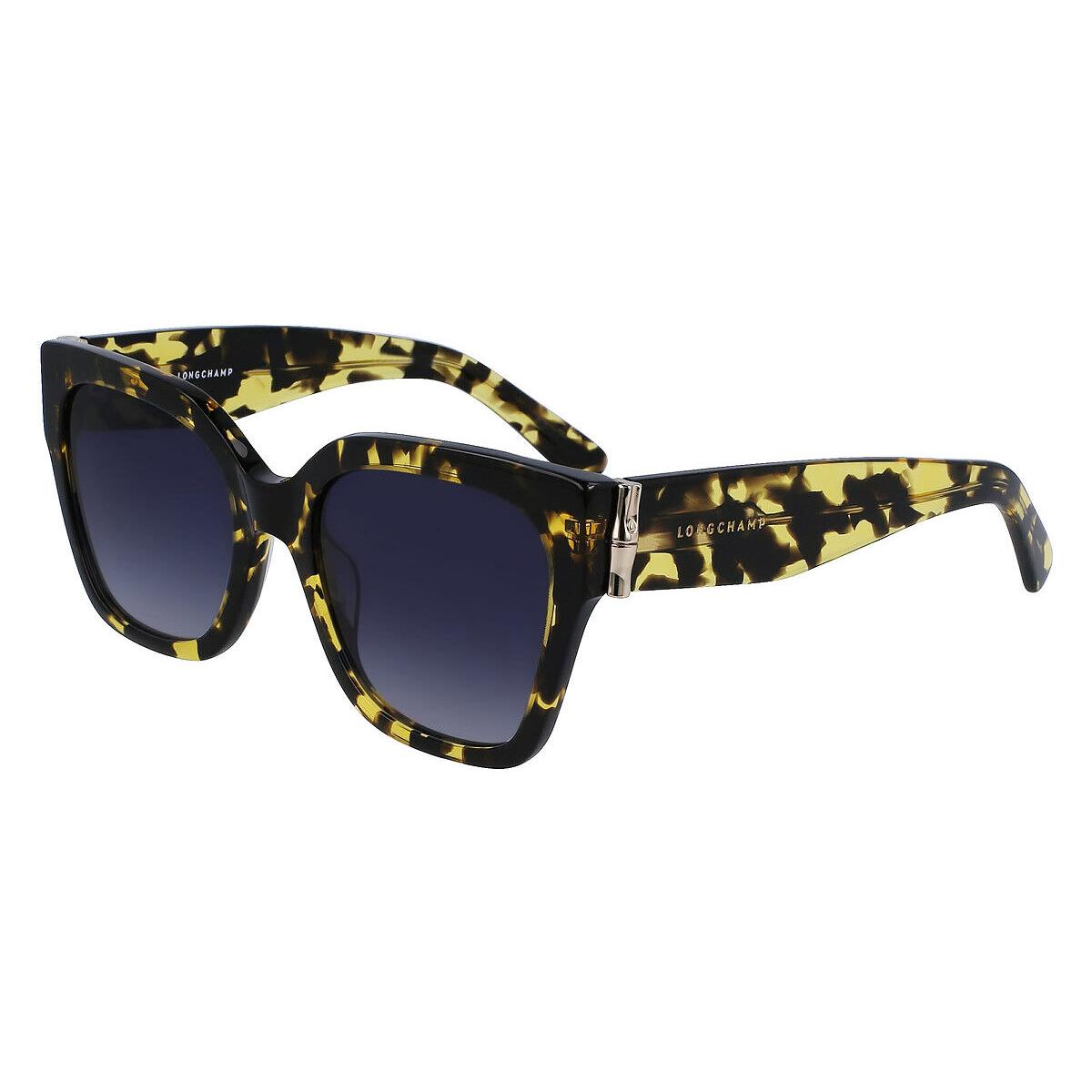 Longchamp LO732S Sunglasses Women Yellow Havana Square 55mm