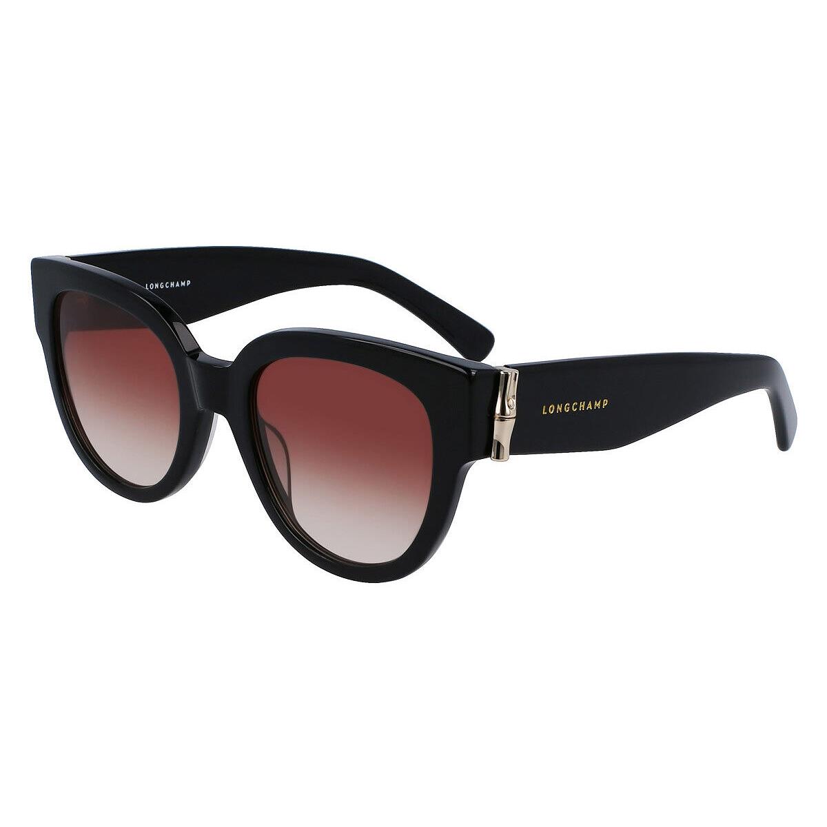 Longchamp LO733S Sunglasses Women Black Cat Eye 52mm