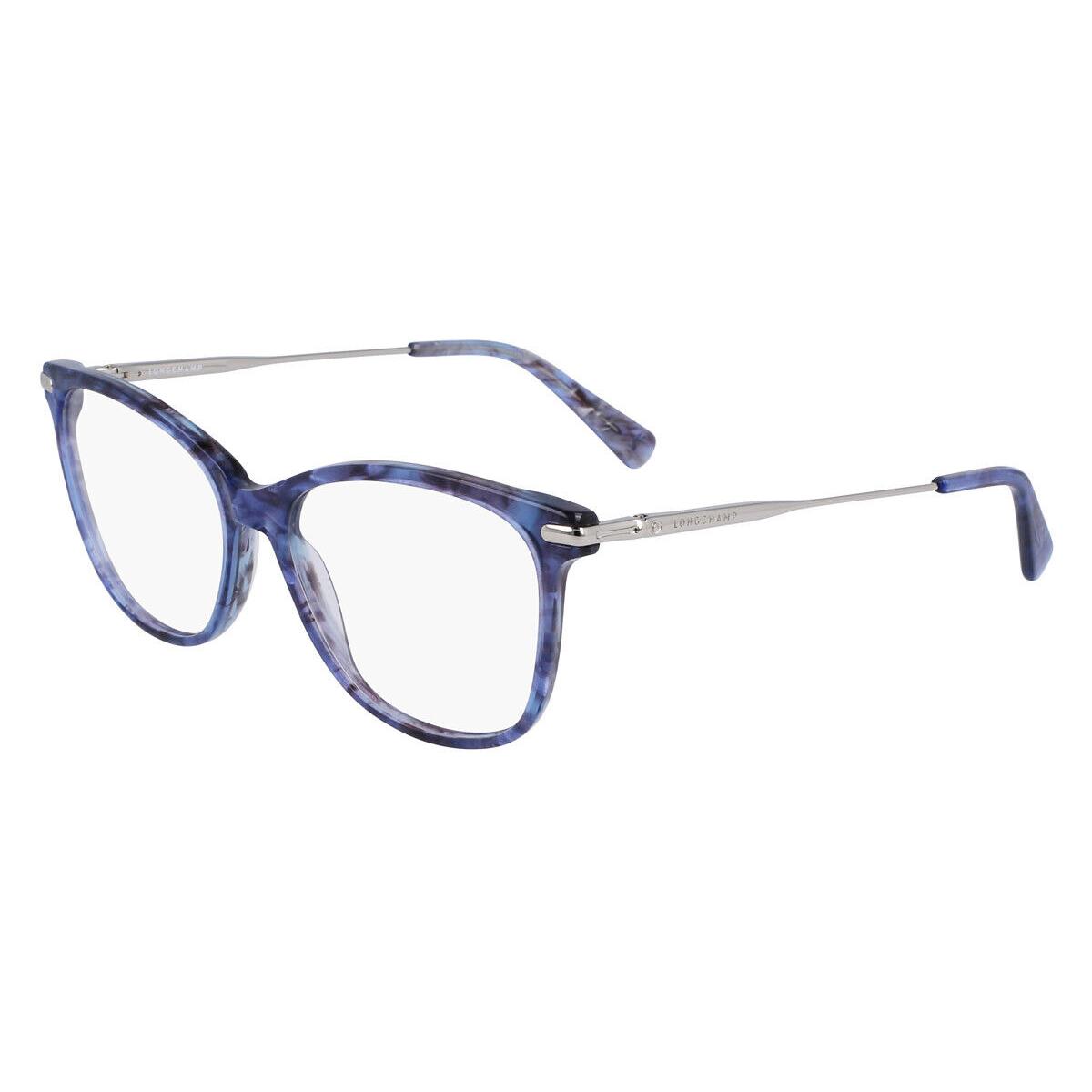 Longchamp LO2691 Eyeglasses Textured Blue/gray Cat Eye 51mm