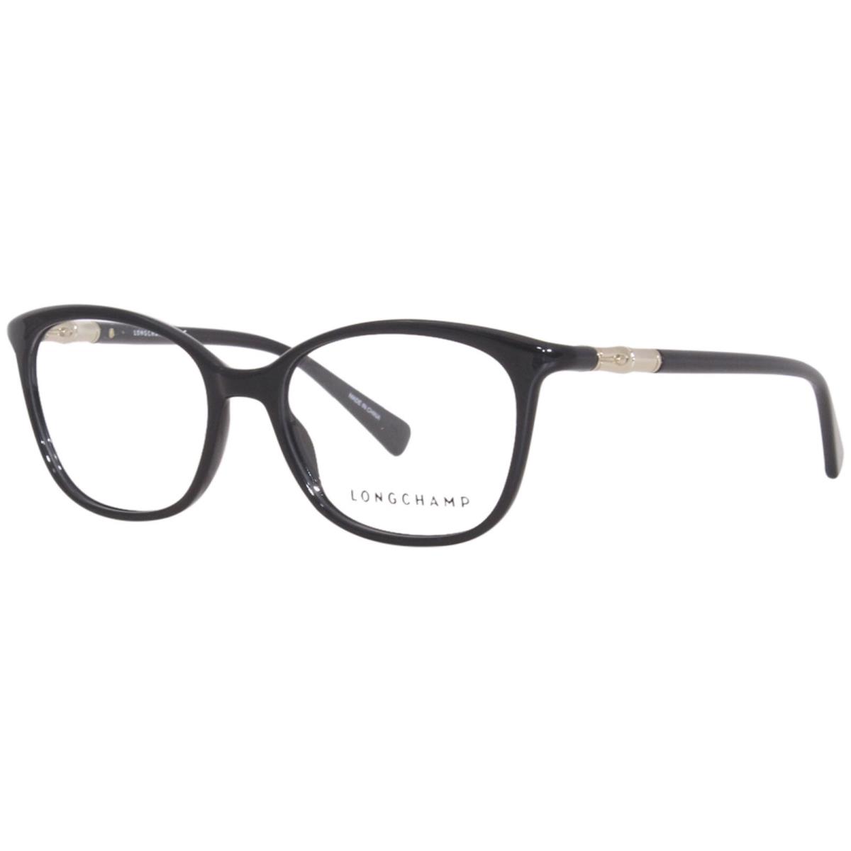 Longchamp LO2696 001 Eyeglasses Frame Women`s Black Fullrim Rectangle Shape 52mm