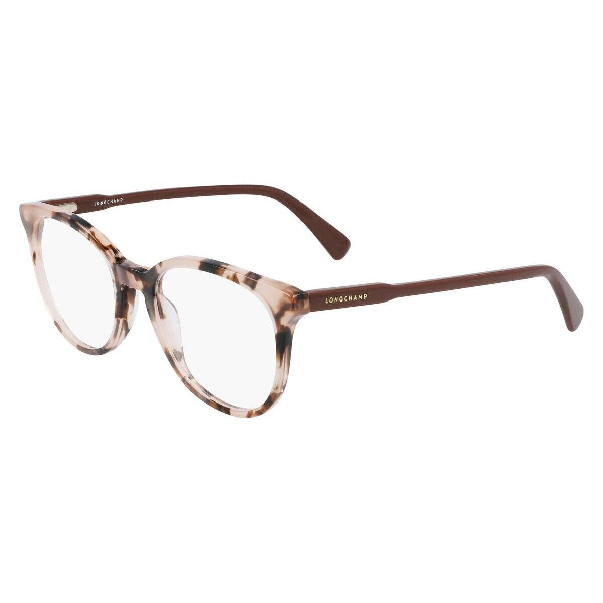 Longchamp LO2608 Eyeglasses Women Pink Tortoise Rectangle 49