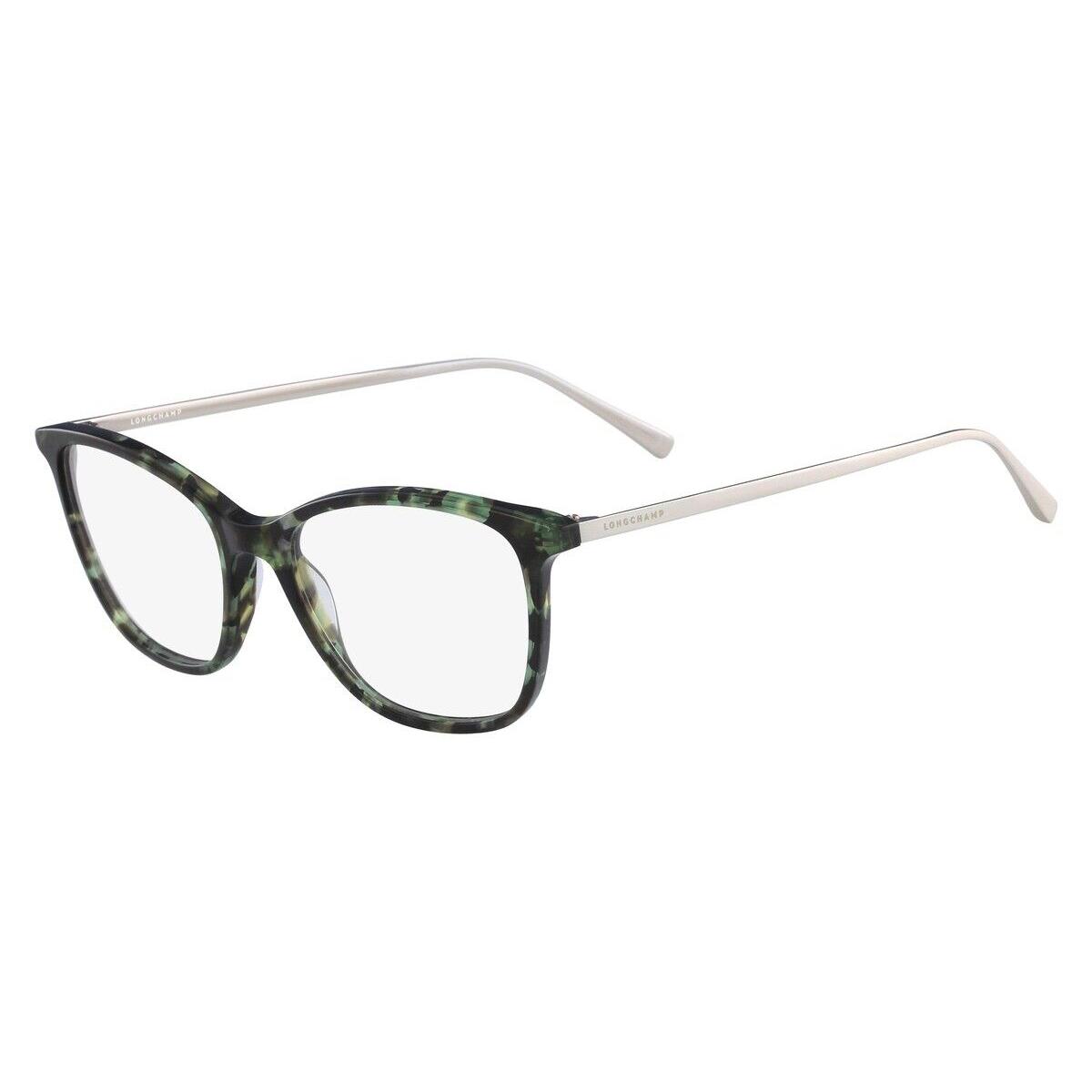 Longchamp LO2606 Eyeglasses Women Havana Green Rectangle 51