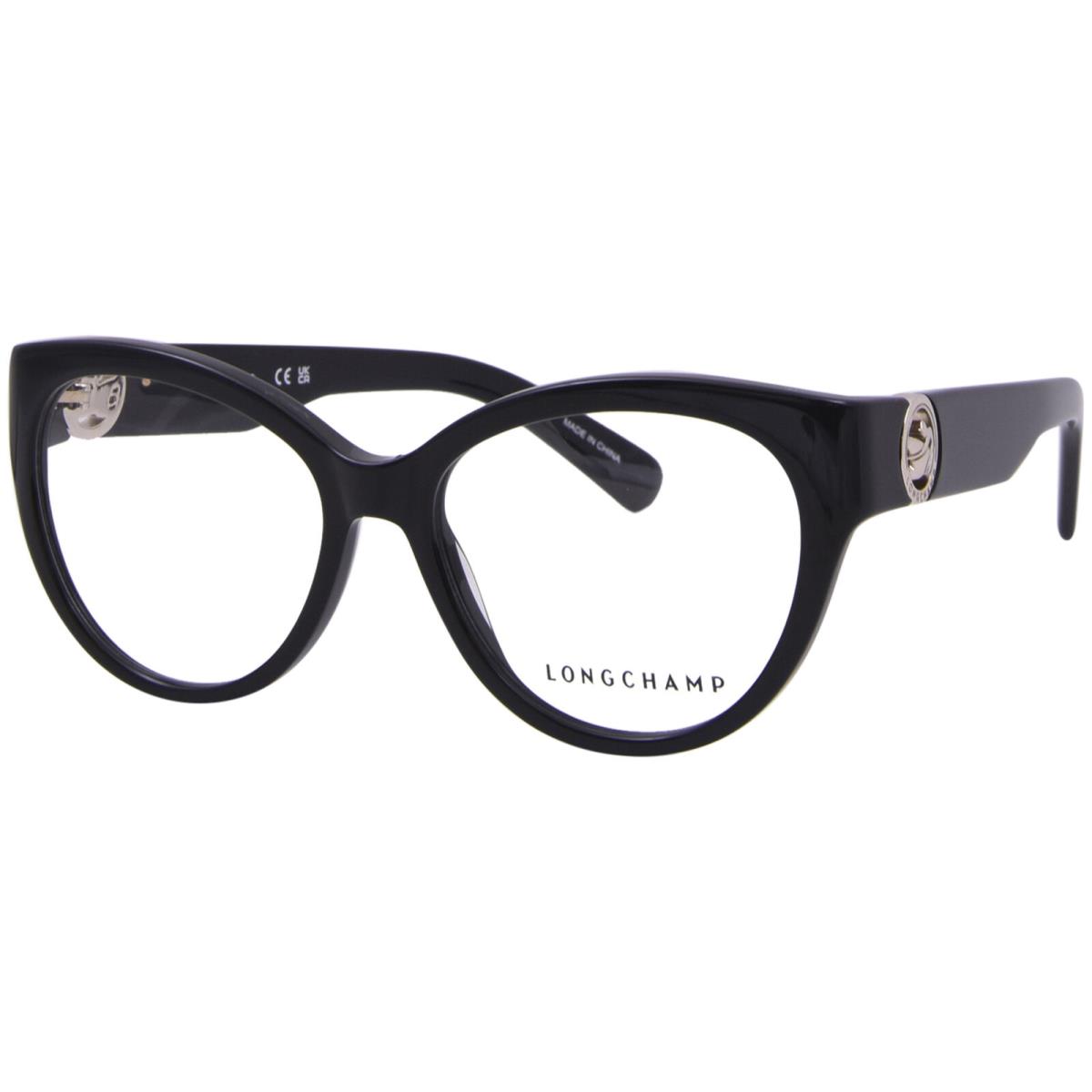 Longchamp LO2728 001 Eyeglasses Women`s Black Full Rim Cat Eye 53mm