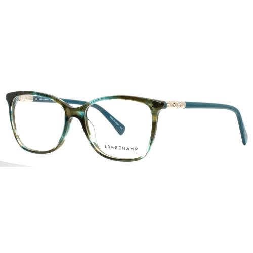 Longchamp LO2603 306 Olive Teal Womens Semi Cat Eye Eyeglasses 54-16-140