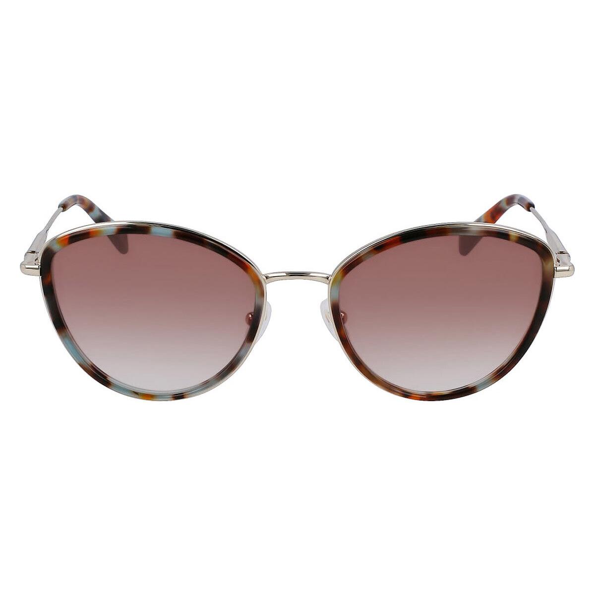 Longchamp LO170S Sunglasses Gold/aqua Caramel Havana 54mm