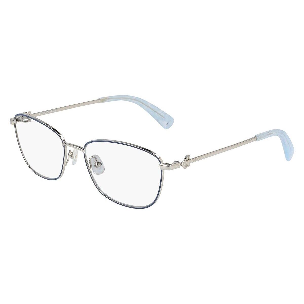 Longchamp LO2128 Eyeglasses Women Blue Rectangle 52mm