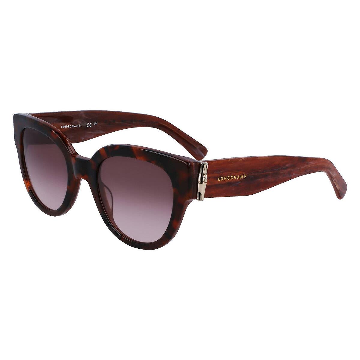 Longchamp LO733S Sunglasses Women Havana Cat Eye 52mm