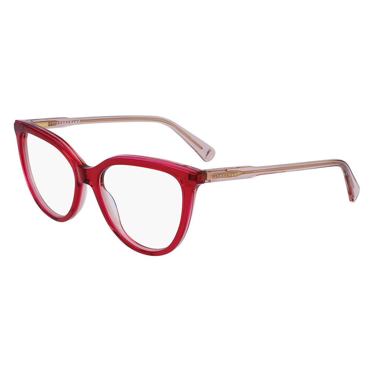 Longchamp LO2717 Eyeglasses Women Fuchsia/rose Cat Eye 53mm