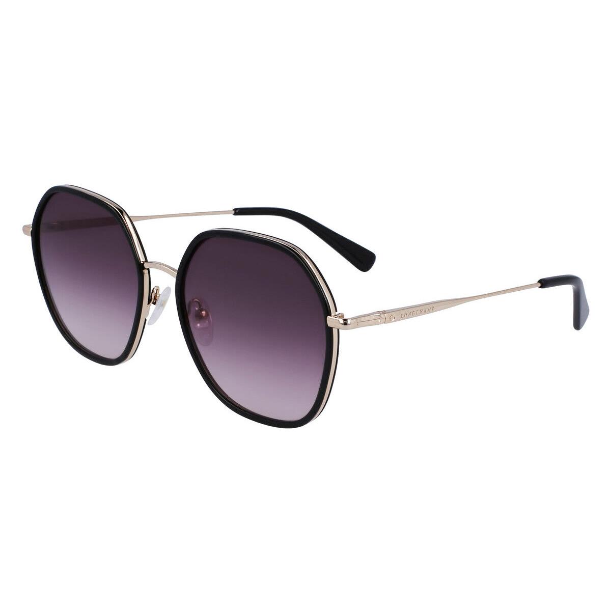 Longchamp LO163S Sunglasses Women Gold/black Oversized 58mm