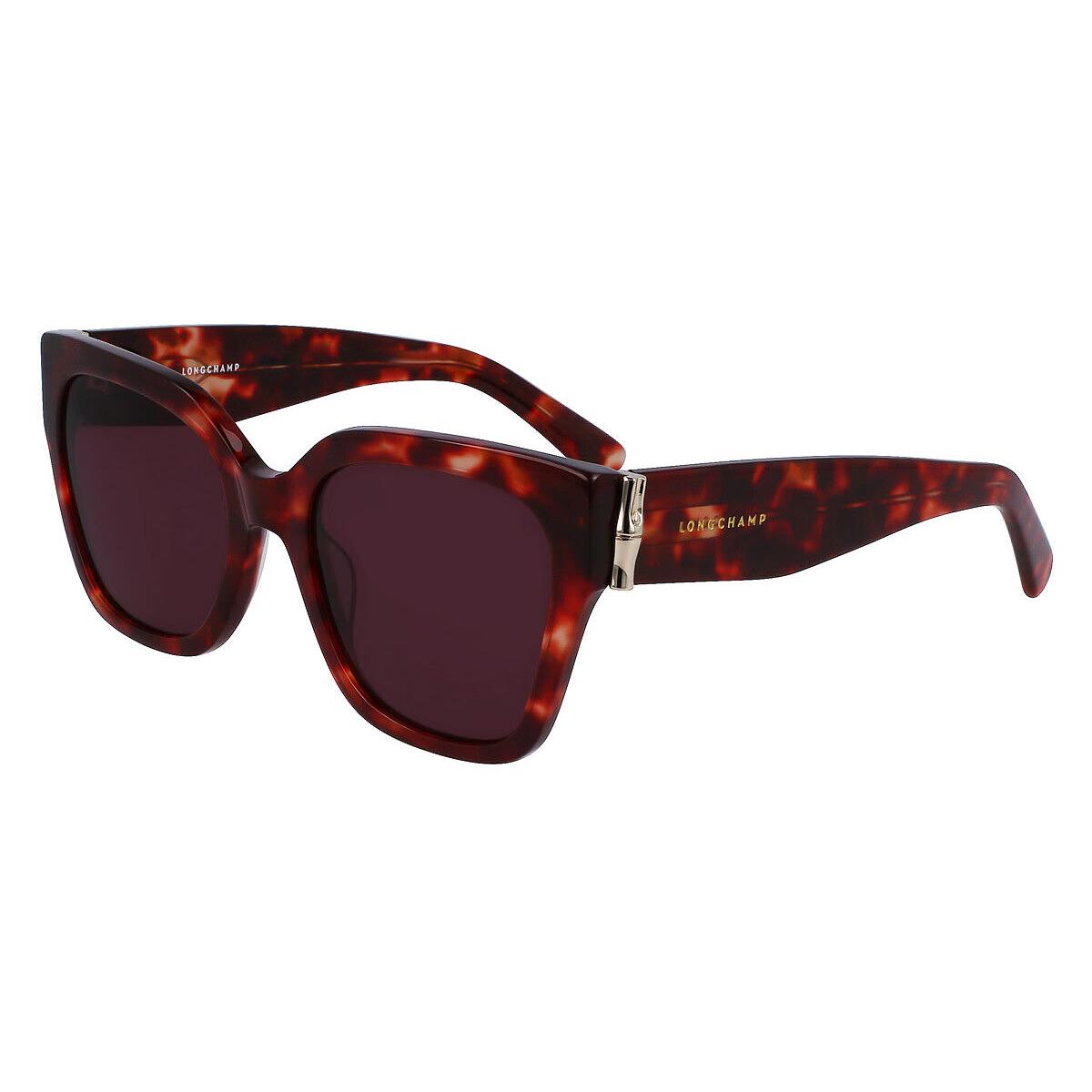 Longchamp LO732S Sunglasses Women Red Havana Square 55mm