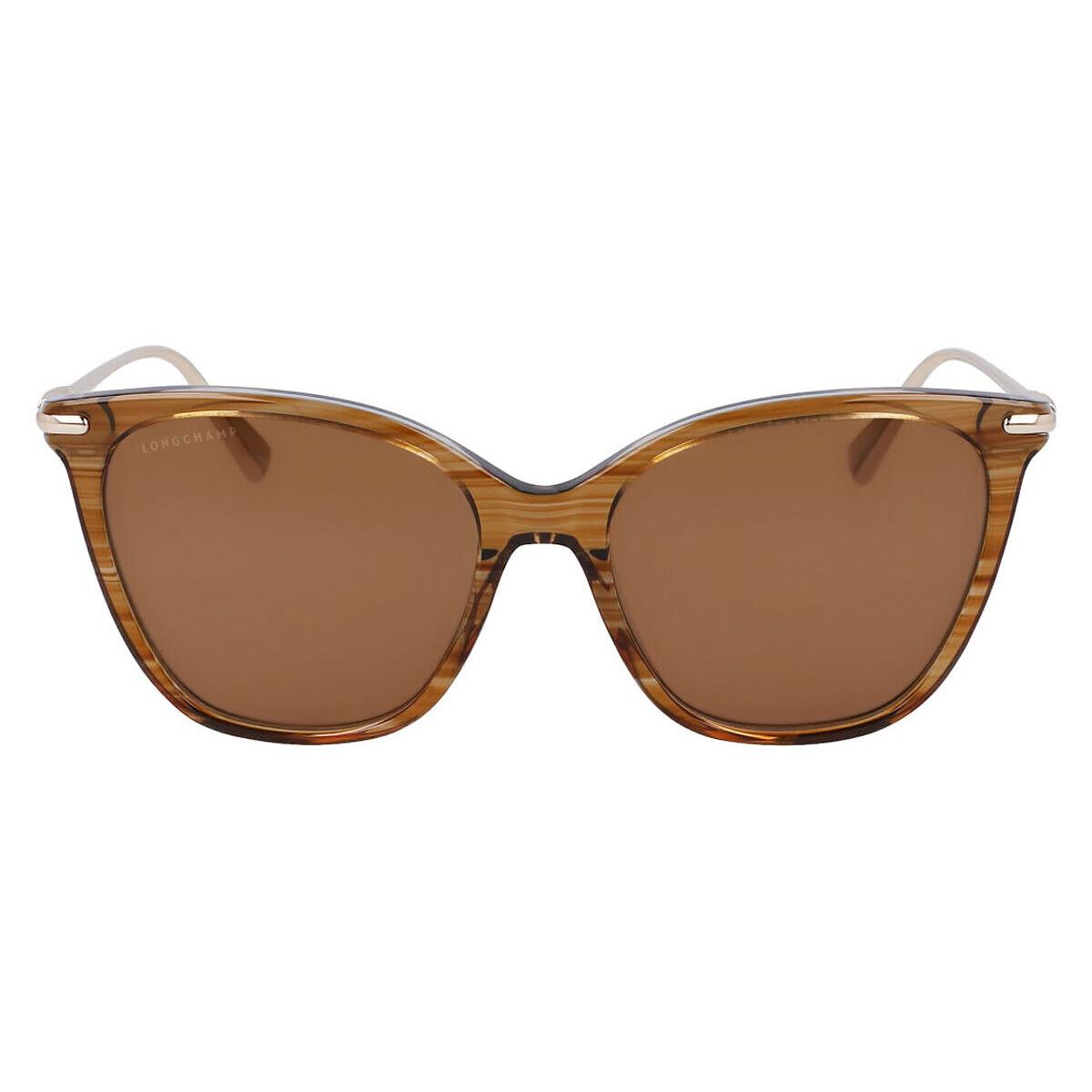 Longchamp LO757S Sunglasses Women Striped Brown 55mm