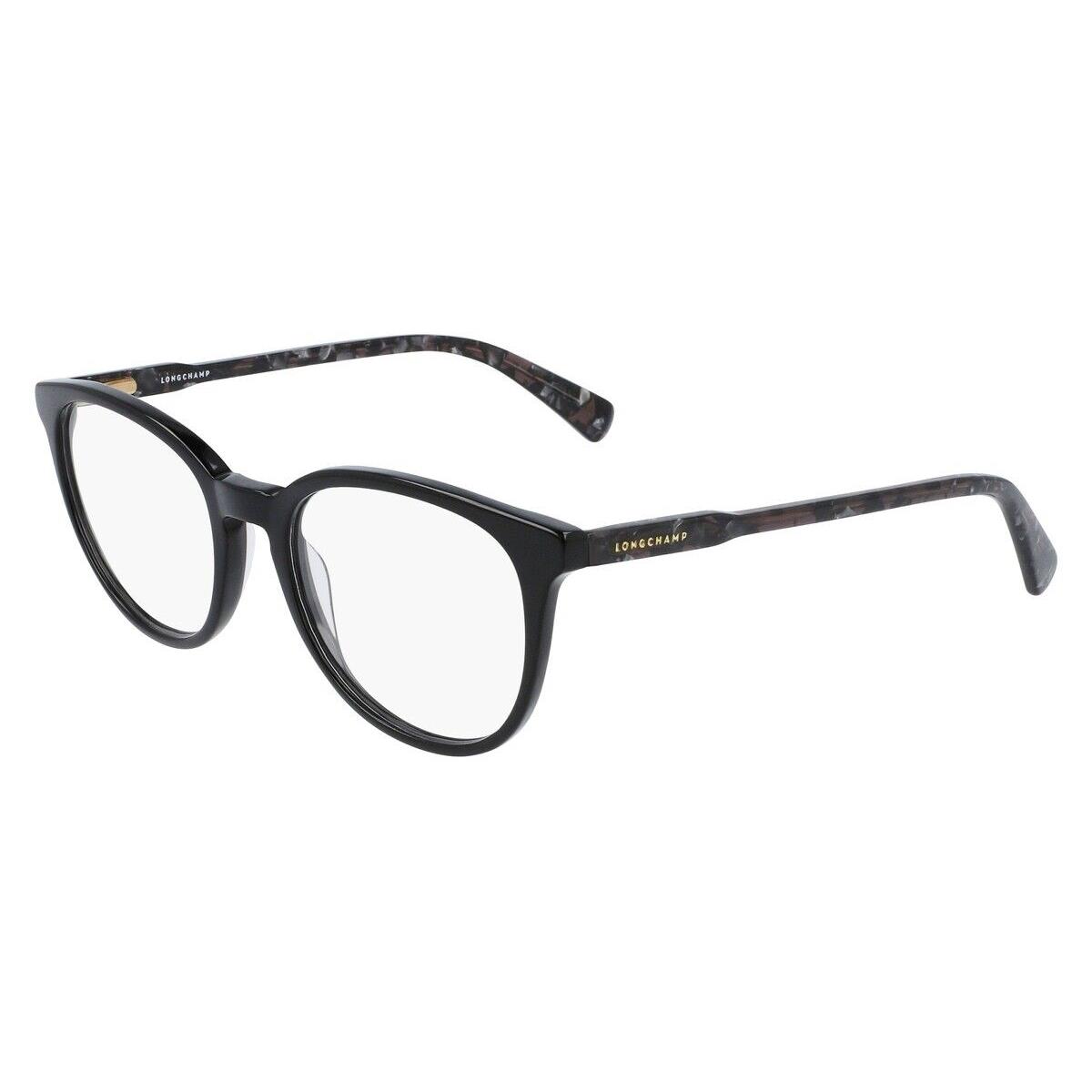 Longchamp LO2608 Eyeglasses Women Marble Black Rectangle 51mm