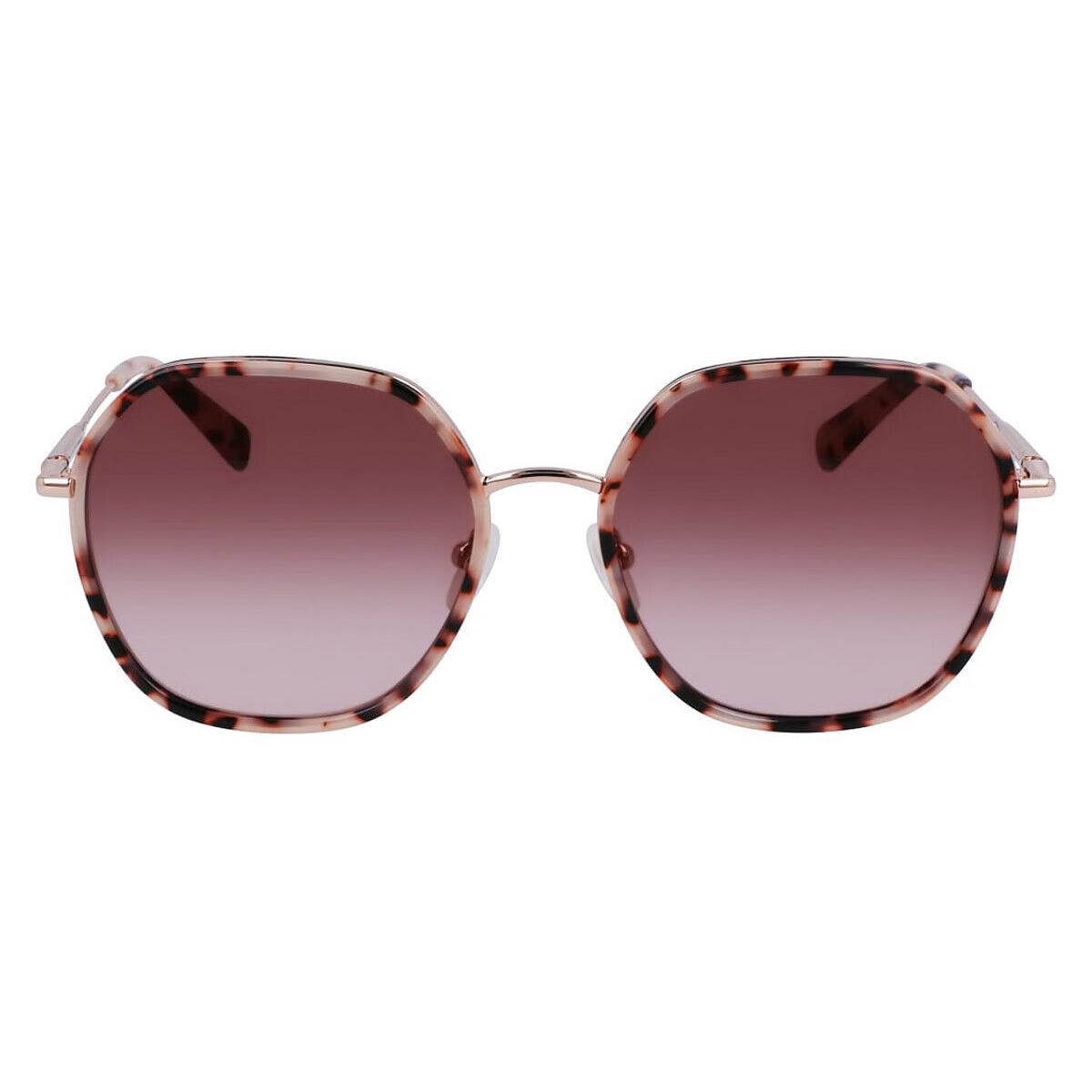 Longchamp Lon Sunglasses Women Rose Gold/havana 58mm