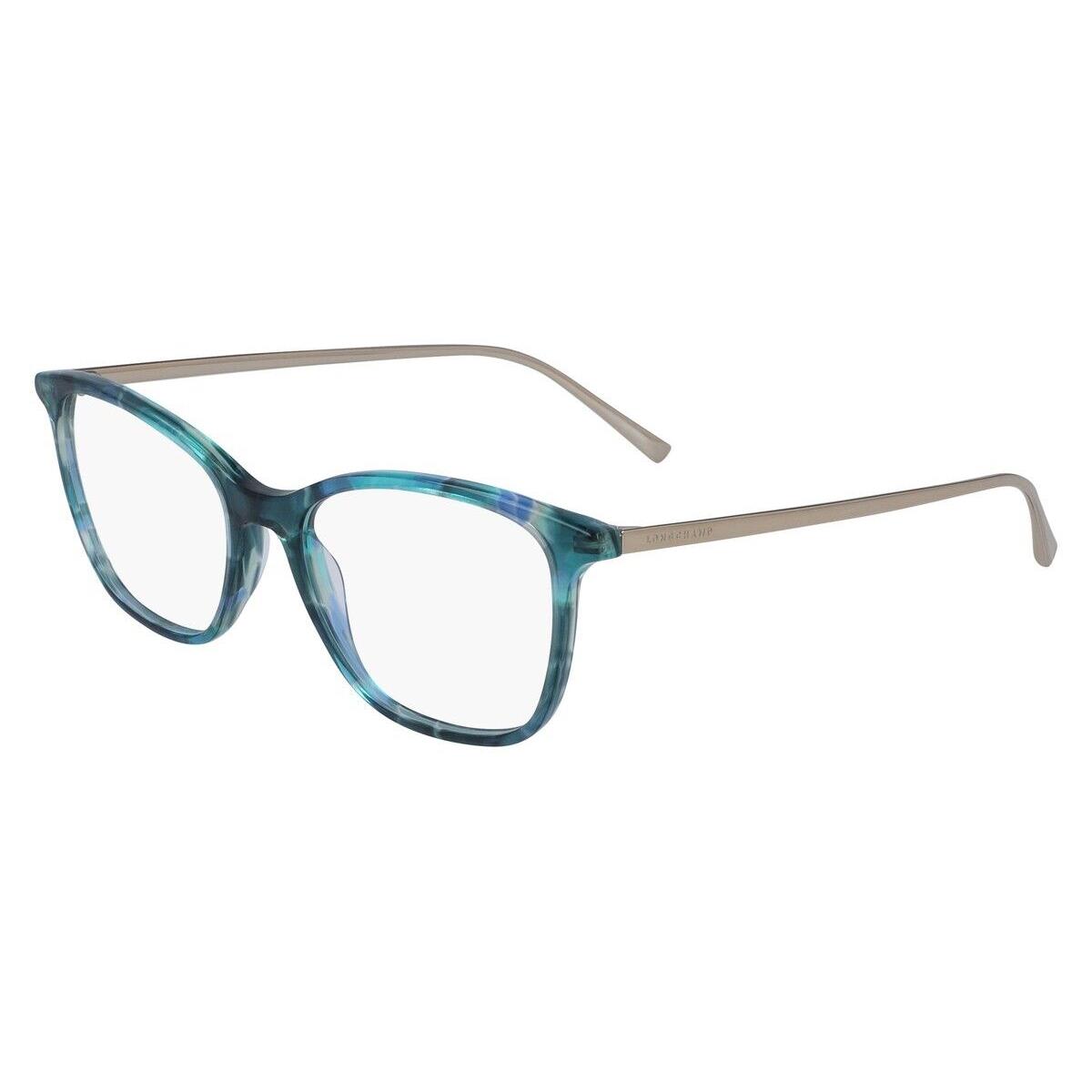 Longchamp LO2606 Eyeglasses Women Blue Havana Rectangle 51mm