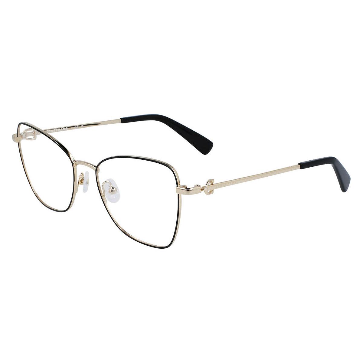 Longchamp LO2157 Eyeglasses Women Gold/black Cat Eye 52mm