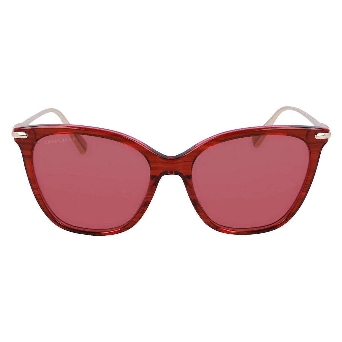 Longchamp LO757S Sunglasses Women Striped Red 55mm