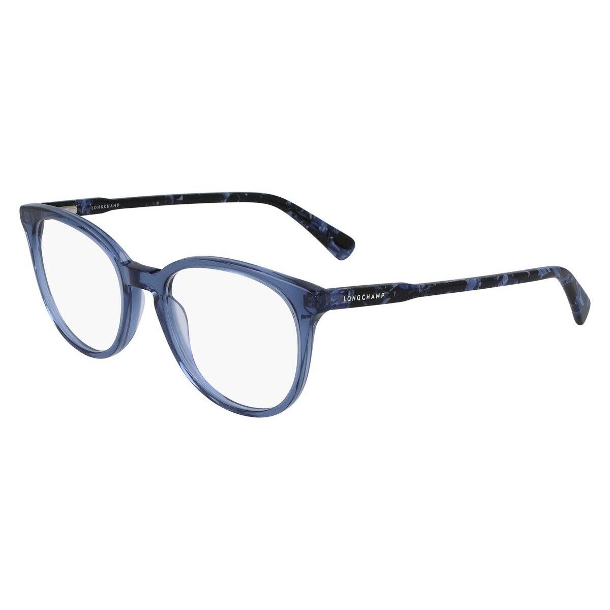 Longchamp LO2608 Eyeglasses Women Blue Rectangle 49mm