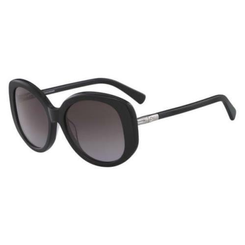 Longchamp LO601S 001 Black Sunglasses 55mm with Grey Lenses Case