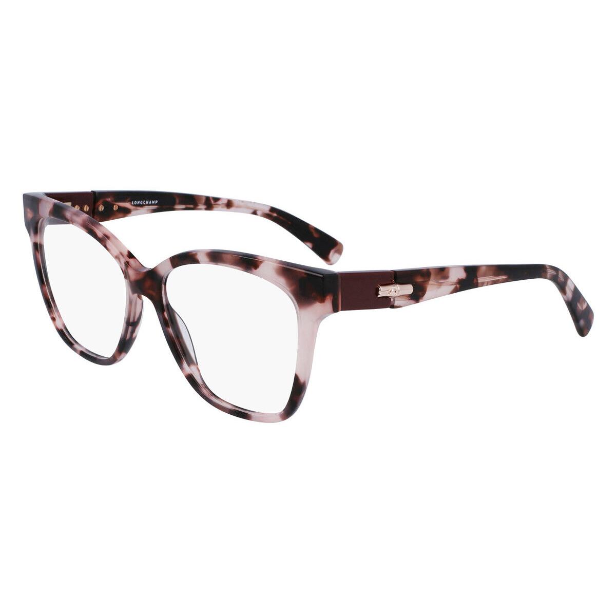 Longchamp LO2704 Eyeglasses Women Rose Havana Butterfly 54mm