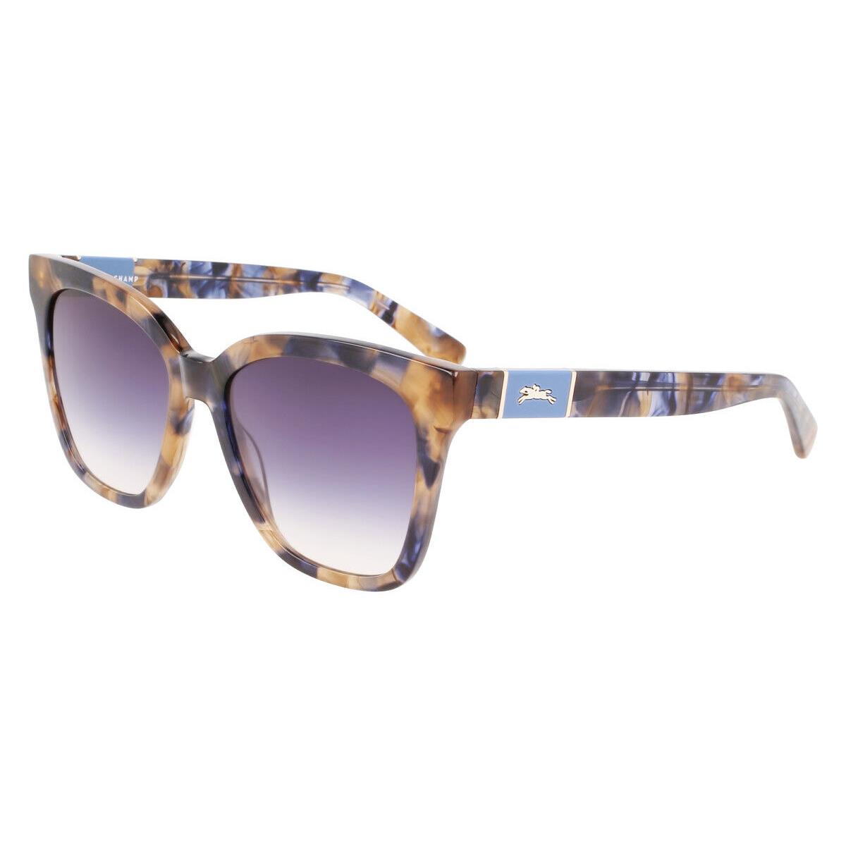 Longchamp LO696S Sunglasses Women Blue Havana Cat Eye 54mm