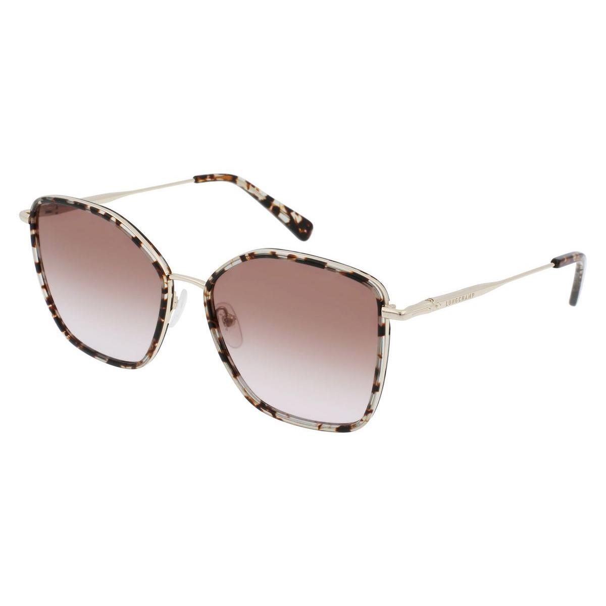 Longchamp LO685S Sunglasses Women Gold Square 59mm