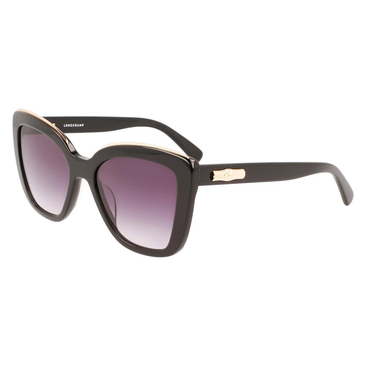 Longchamp LO692S Sunglasses Women Black Cat Eye 53mm