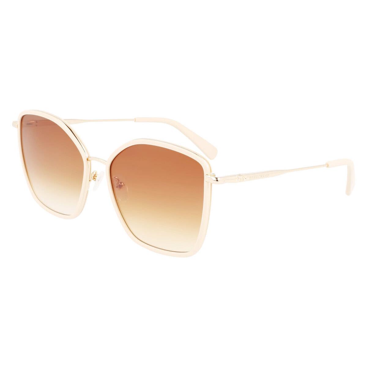 Longchamp LO685S Sunglasses Women Gold/ivory Butterfly 59mm