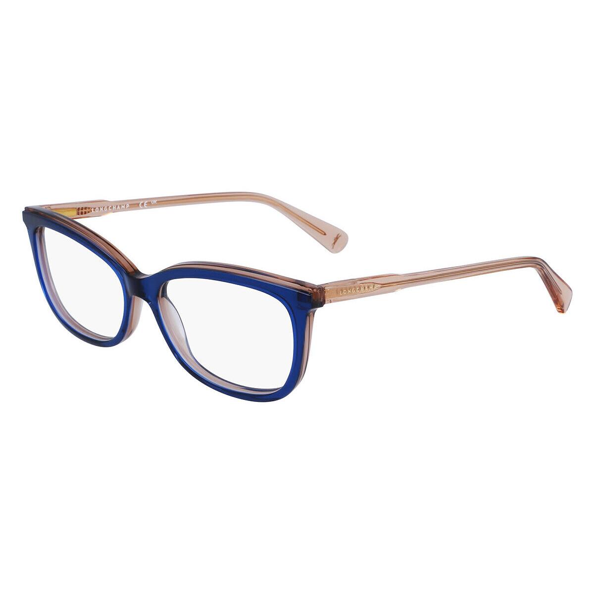 Longchamp LO2718 Eyeglasses Women Blue/rose Cat Eye 54mm