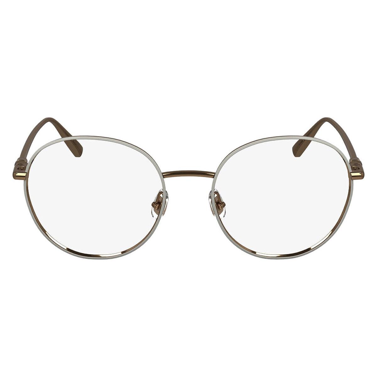 Longchamp Lon Eyeglasses Women Amber Gold/nude 50mm