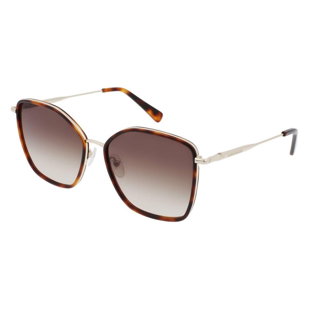 Longchamp LO685S Sunglasses Women Gold Square 59mm