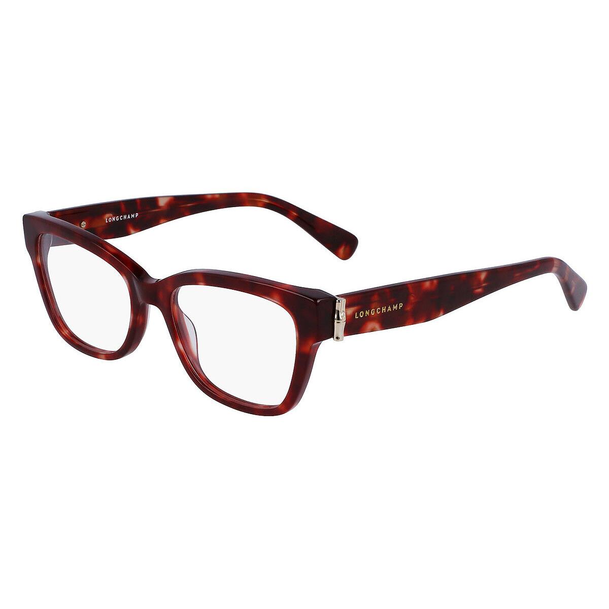 Longchamp LO2713 Eyeglasses Women Red Havana Square 51mm