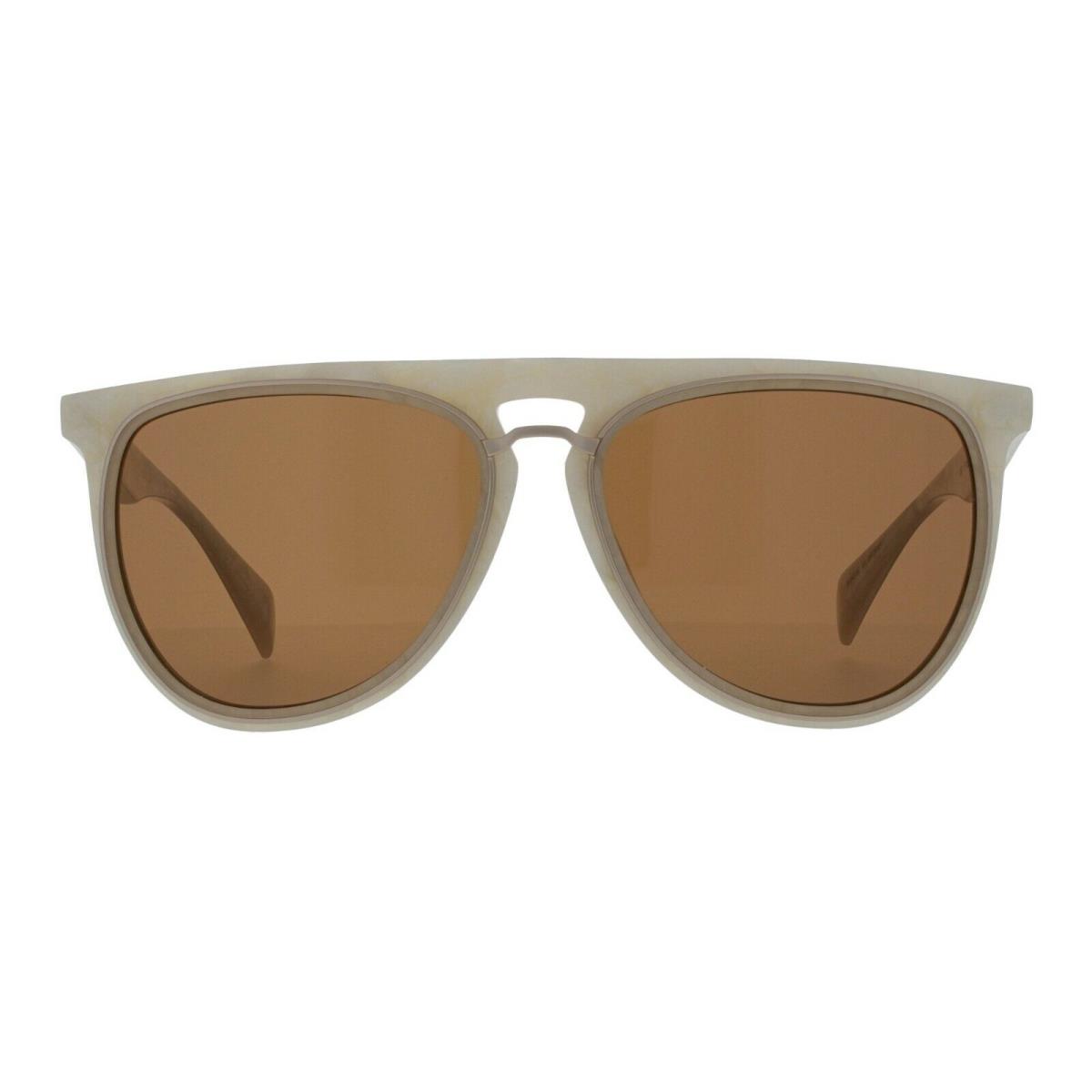 Yohji Yamamoto 5024-808 White Mop / Brown Lens Sunglasses