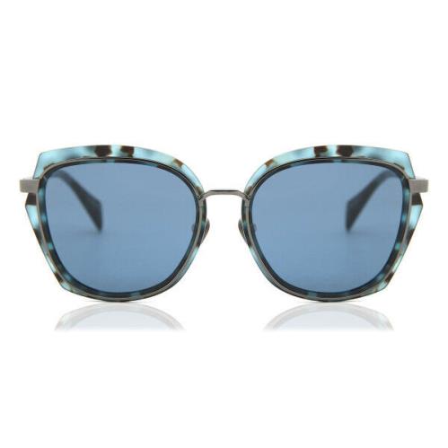 Yohji Yamamoto 5023-912 Navy Tort / Blue Lens Sunglasses