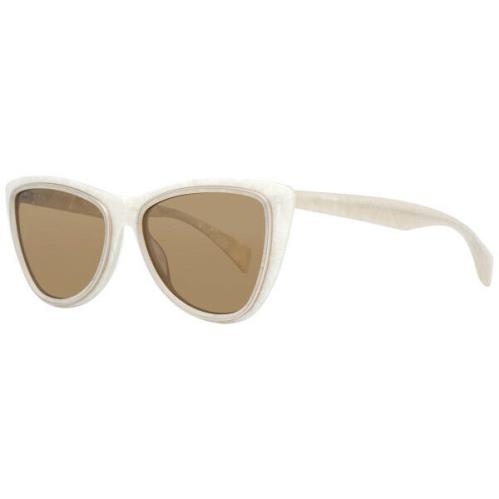 Yohji Yamamoto 5022-808 White Mop / Brown Lens Sunglasses