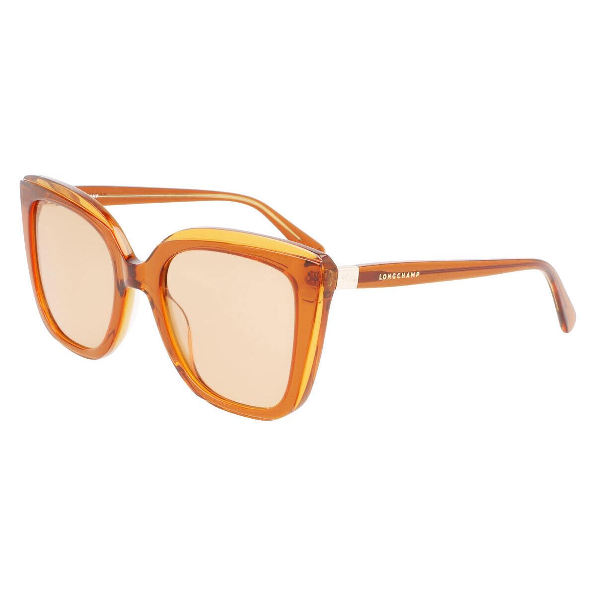 Longchamp LO689S Sunglasses Women Honey/orange Cat Eye 53mm