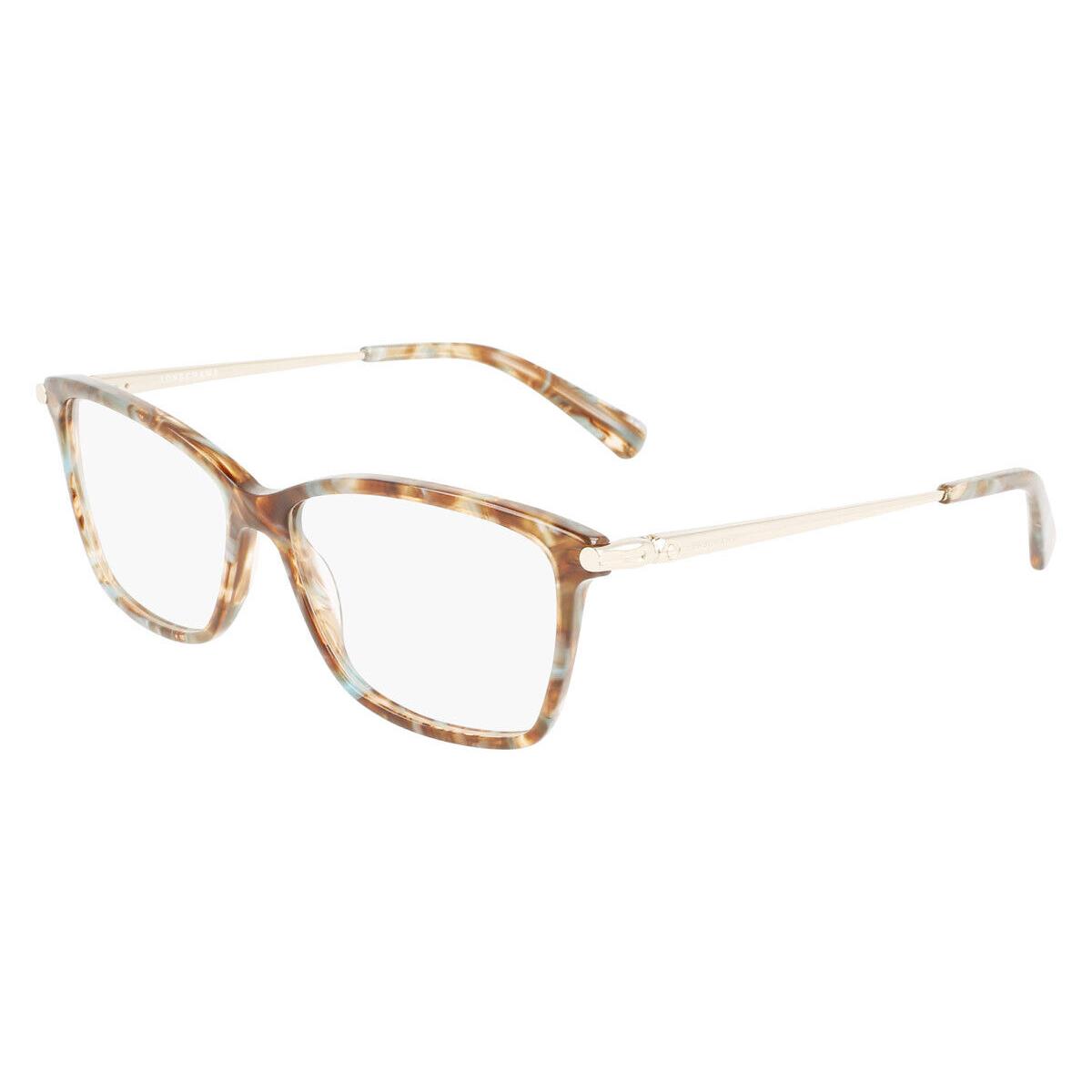 Longchamp LO2621 Eyeglasses Marble Brown Azure Rectangle 53mm - Frame: Marble Brown Azure, Lens: Demo, Code: 251 Marble Brown Azure