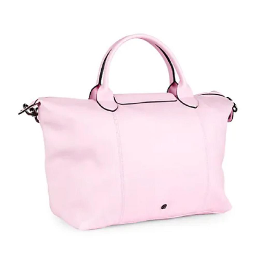 Longchamp Le Pliage Leather Top Handle Bag - Pink