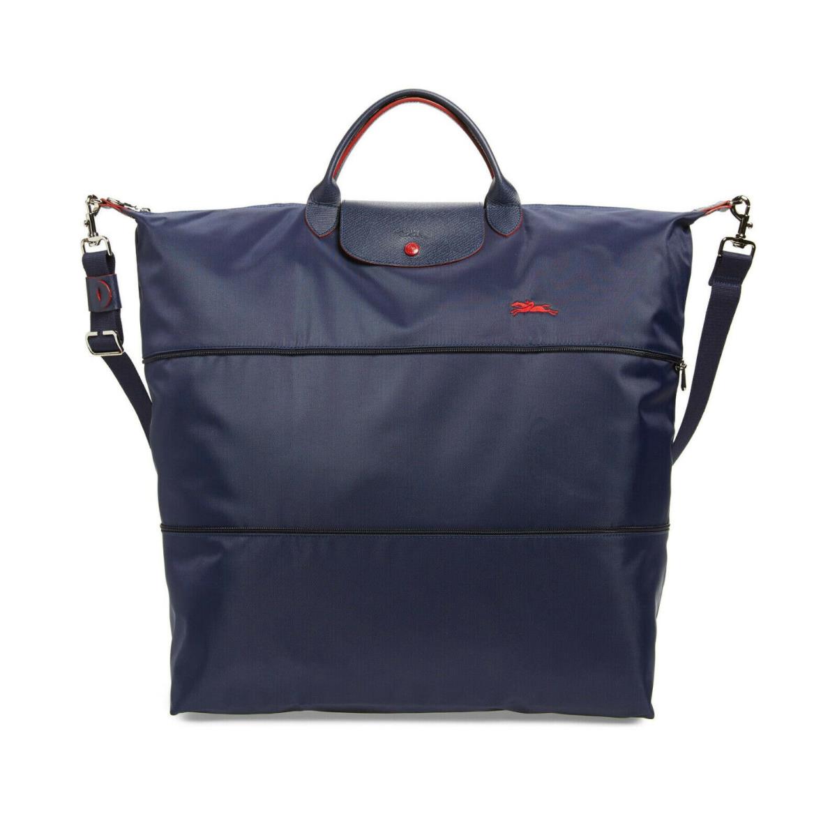 Longchamp Le Pliage Club Expandable Travel Duffle Crossbody Navy